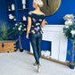 Heather Pleat Detail Top Floral Black