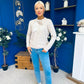 Geraldine Scaft Detail Knitted Jumper Cream