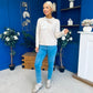 Geraldine Scaft Detail Knitted Jumper Cream