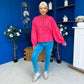 Martha Bell Sleeve Jumper Leopard Pink
