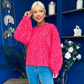 Martha Bell Sleeve Jumper Leopard Pink