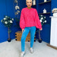 Martha Bell Sleeve Jumper Leopard Pink