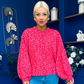 Martha Bell Sleeve Jumper Leopard Pink