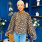 Martha Bell Sleeve Jumper Leopard Beige