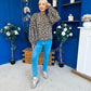 Martha Bell Sleeve Jumper Leopard Beige