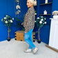 Martha Bell Sleeve Jumper Leopard Beige