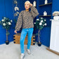 Martha Bell Sleeve Jumper Leopard Beige