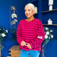 Daisy Striped Jumper Pink & Burgundy