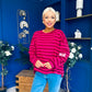 Daisy Striped Jumper Pink & Burgundy