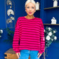 Daisy Striped Jumper Pink & Burgundy