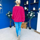 Daisy Striped Jumper Pink & Burgundy