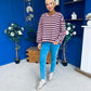 Daisy Striped Jumper Pink & Chocolate