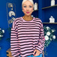 Daisy Striped Jumper Pink & Chocolate