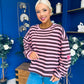 Daisy Striped Jumper Pink & Chocolate