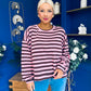 Daisy Striped Jumper Pink & Chocolate