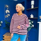 Daisy Striped Jumper Pink & Chocolate