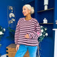 Daisy Striped Jumper Pink & Chocolate