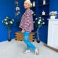 Daisy Striped Jumper Pink & Chocolate