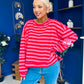Daisy Striped Jumper Pink & Red
