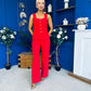 Jamie Waistcoat And Jo Trouser Set Red