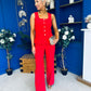 Jamie Waistcoat And Jo Trouser Set Red