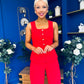 Jamie Waistcoat And Jo Trouser Set Red