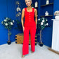 Jamie Waistcoat And Jo Trouser Set Red