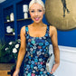 Lisbon Square Neck Sequin Midi Dress Navy