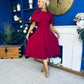 Siofra Bow Detail Midi Dress Burgundy