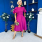 Siofra Bow Detail Midi Dress Berry