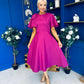 Siofra Bow Detail Midi Dress Berry