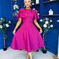 Siofra Bow Detail Midi Dress Berry