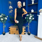 Bernice Embellished Neckline Midi Dress Black