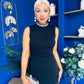 Bernice Embellished Neckline Midi Dress Black