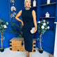 Bernice Embellished Neckline Midi Dress Black