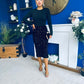 Kelsey Velvet Sequin 2 in 1 Long Sleeve Midi Dress Black