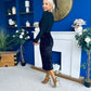 Kelsey Velvet Sequin 2 in 1 Long Sleeve Midi Dress Black