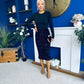 Kelsey Velvet Sequin 2 in 1 Long Sleeve Midi Dress Black