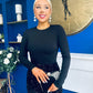 Kelsey Velvet Sequin 2 in 1 Long Sleeve Midi Dress Black