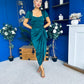 Laura Flutter Sleeve Gathered Midi Dress Green
