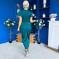 Laura Flutter Sleeve Gathered Midi Dress Green