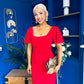 Darcie Flaired Sleeve Frill Midi Dress Red