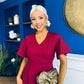 Tammie Dipped Hem Midi Dress Wine