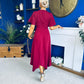 Tammie Dipped Hem Midi Dress Wine