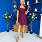 Reeve Square Neck Mini Dress Burgundy