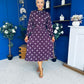 Maeve Pleated Midi Dress Polka Burgundy