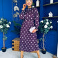 Maeve Pleated Midi Dress Polka Burgundy