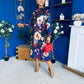 Maeve Pleated Midi Dress Floral Black