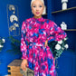 Maeve Pleated Midi Dress Floral Fuchsia