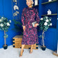 Maeve Pleated Midi Dress Floral Burgundy